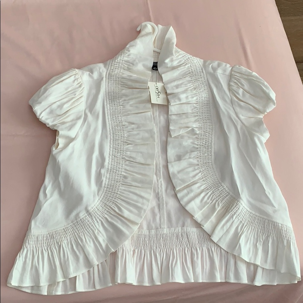 Saks 5th Ave ruffled top/ jacket